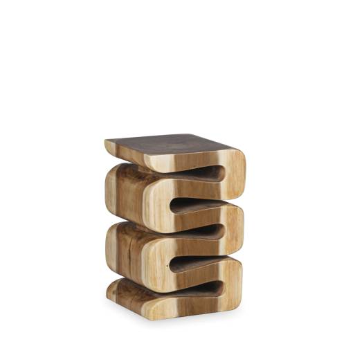 TABLE D’APPOINT CARRÉE EN BÛCHE DE SPIRALE