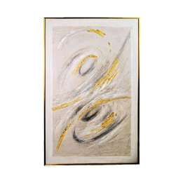 TABLEAU À L’HUILE EN BOIS BERNA MÉTAL pour Salle à Manger