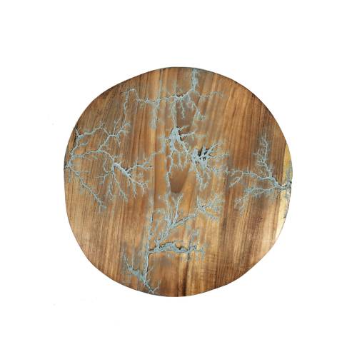 TABLEAU ROND TECK MOTIF GRIS