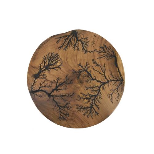 TABLEAU ROND TECK MOTIF NOIR