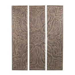 Panneau Sculpté Floral en Bois pour Décoration Murale