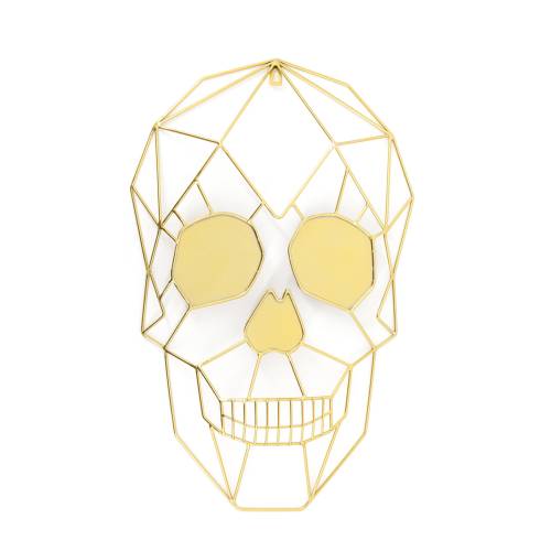 DÉCO MURALE SKULL EN METAL DORÉ
