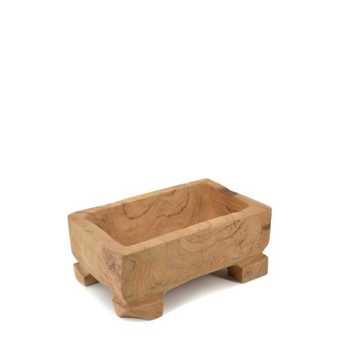 BOL RUSTIQUE EN TECK RECTANGULAIRE
