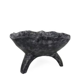 Bol Erosi 3 Jambes Noir en Bois Massif avec Style Contemporain