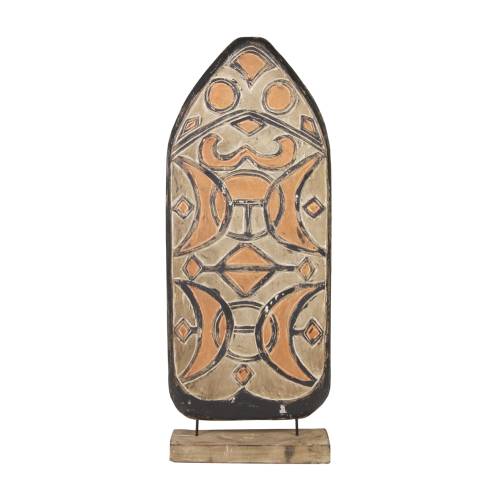 FIGURE DE BOUCLIER EN BOIS