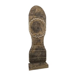 Figure Ethnique Sculptée en Bois avec Pied