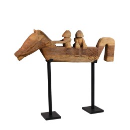 Figure Cheval en Bois Massif 'C' - Signature Iconique de Style Cont...