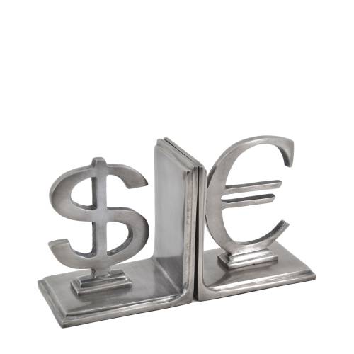 SERRE LIVRES PRINCE DOLLAR-EURO GRIS SATINÉ