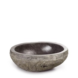 Lavabo Pierre d'Eau Douce Naturelle Rond en Bois Massif Signature M...