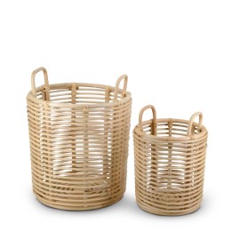 Panière en rotin avec anse, un accessoire de décoration en bois aux...