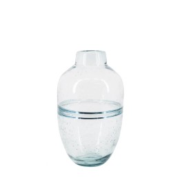 Vase en bois atlantique bleu foncé.