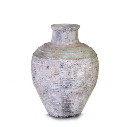 Vase Neptune avec détail vert en bois