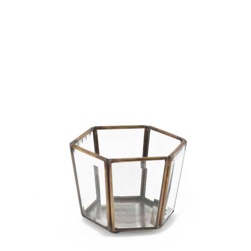 VASE PORTE-BOUGIE BISEL HEXAGONAL