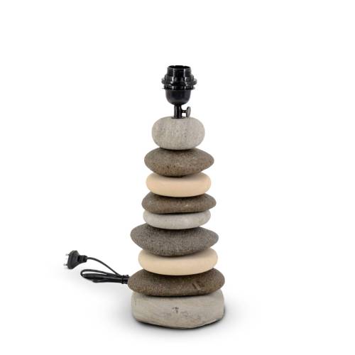 BASE DE LAMPE DE TABLE EN PIERRE DE RIVIÈRE MULTICOLORE