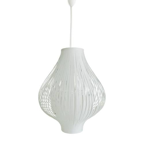 LAMPE DE PLAFOND OVALE TISSU BLANC