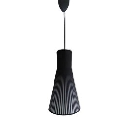 Lampe de Plafond Tissu Noir en Bois pour Salle à Manger Contemporaine
