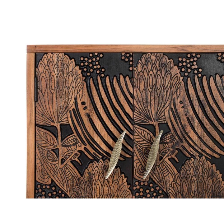 Buffet en bois massif contemporain bas.