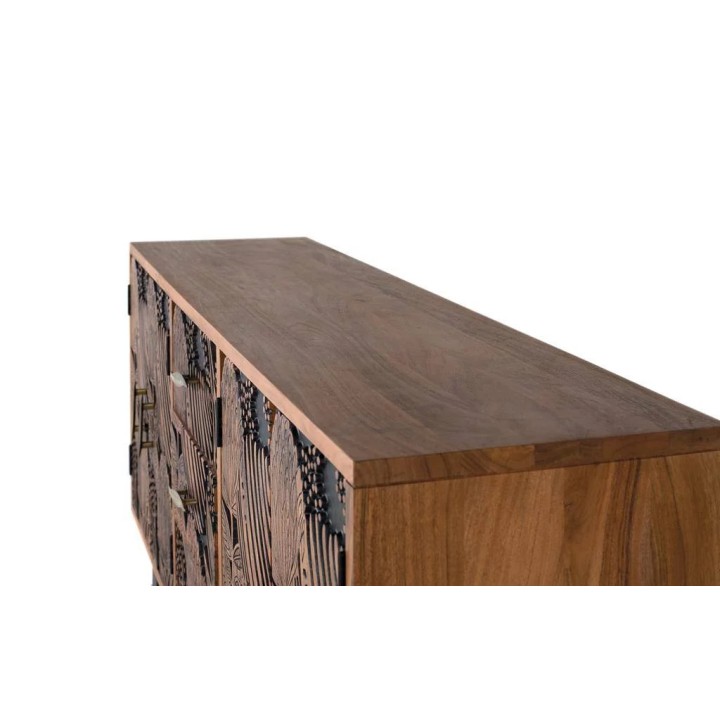 Buffet en bois massif contemporain bas.