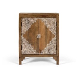 Meuble d'appoint en bois massif contemporain.