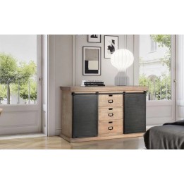 Buffet en bois contemporain bas.