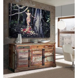 COMODE Buffet en Bois Massif Contemporain