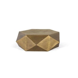 Table Basse Bois en Aluminium Doré : Cette table basse contemporain...