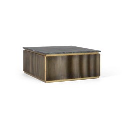 Table Basse Bois de Manguier & Marbre Salon Contemporain : Cette ta...
