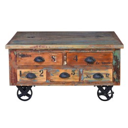 Table Basse Bois Recyclé pour Salon Contemporain en Bois Massif