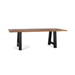 Table à manger en bois massif signature contemporaine.