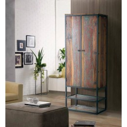 Armoire Bois Recyclé Multicolore | Chambre Moderne