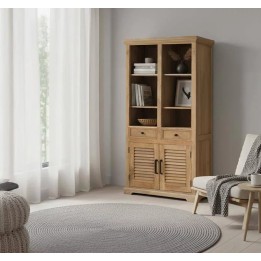Librairie en bois contemporaine avec style capsule.