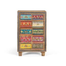Commode en bois massif, signature de style contemporain.