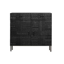Meuble d'entrée en bois massif contemporain avec confiturière