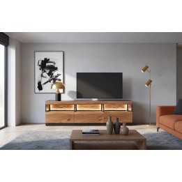 Meuble TV en Bois Massif pour Salon Contemporain