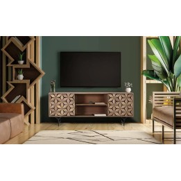 Meuble TV en bois massif, signature de style contemporain