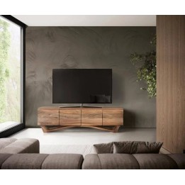 Meuble TV en bois d'acacia, signature de la capsule japandi