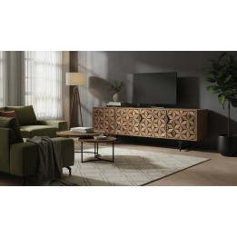 Meuble TV en Bois Massif pour Salon Contemporain