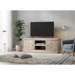 Meuble TV en Bois Massif pour Salon Contemporain