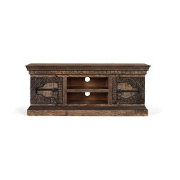 Meuble TV en Bois Massif pour Salon Contemporain