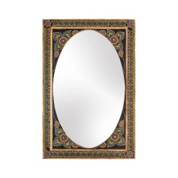 Miroir Bois de Manguier Multicolore | Décoration Murale
