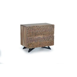 Table de nuit en bois signature contemporaine.
