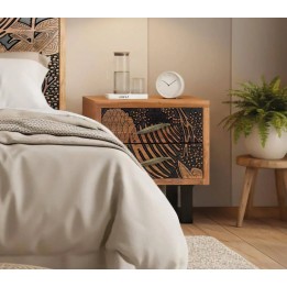 Table d'Appoint Bois Massif pour Chambre