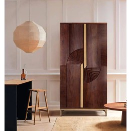 Meuble de bar en bois massif contemporain