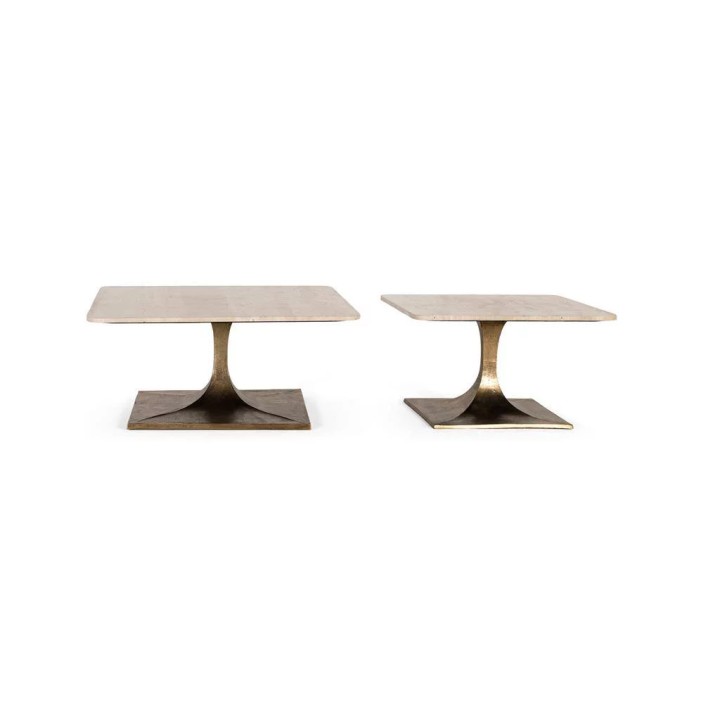 Table basse en bois contemporaine avec pieds en métal élégant