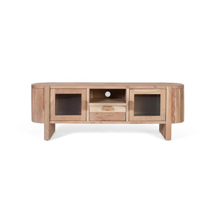 Meuble TV en bois massif contemporain