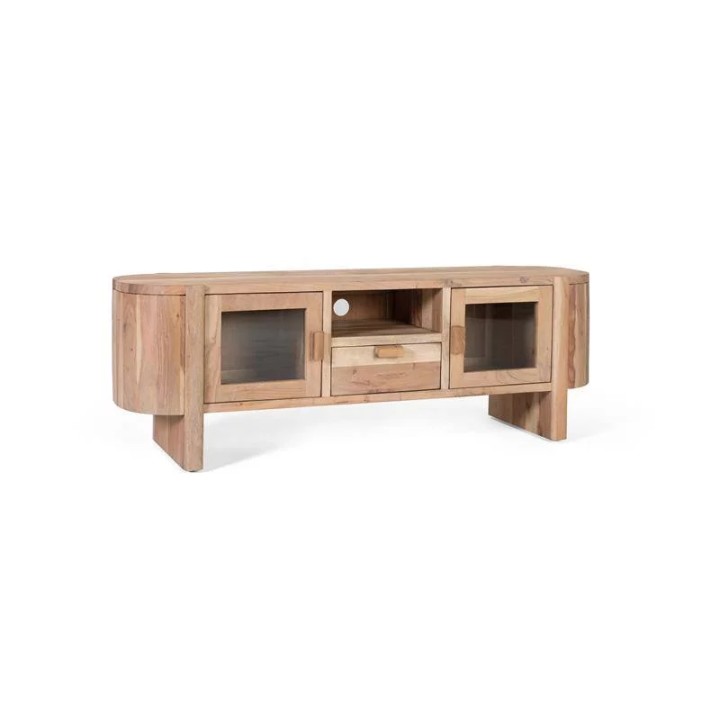Meuble TV en bois massif contemporain