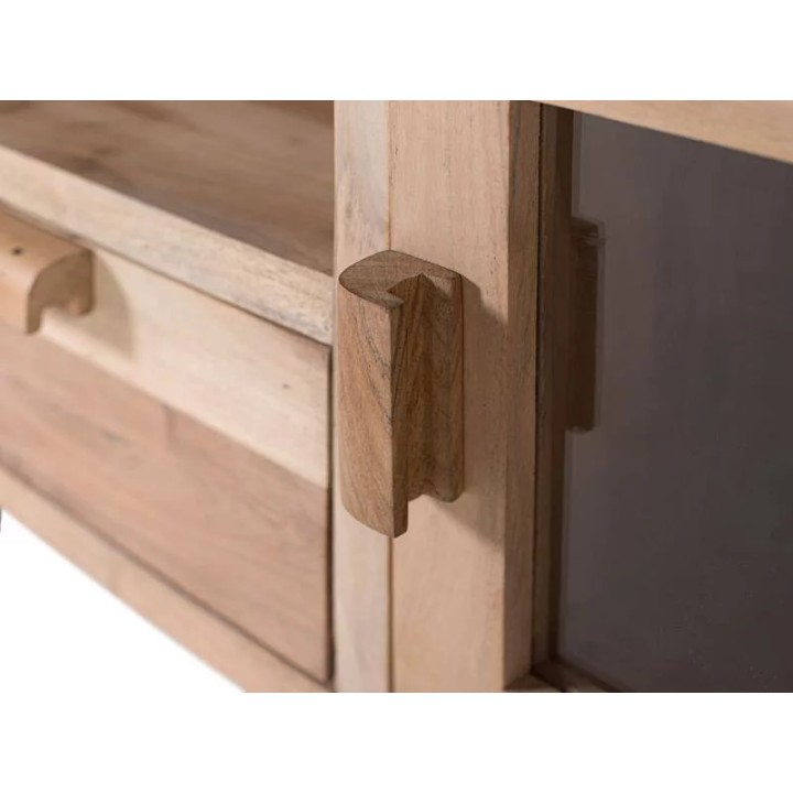 Meuble TV en bois massif contemporain