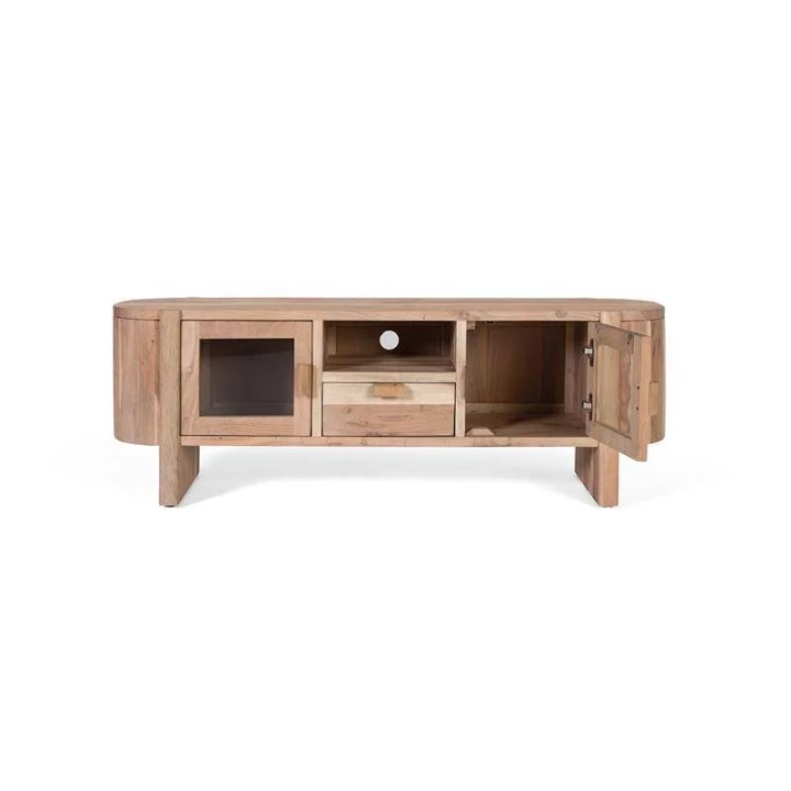 Meuble TV en bois massif contemporain