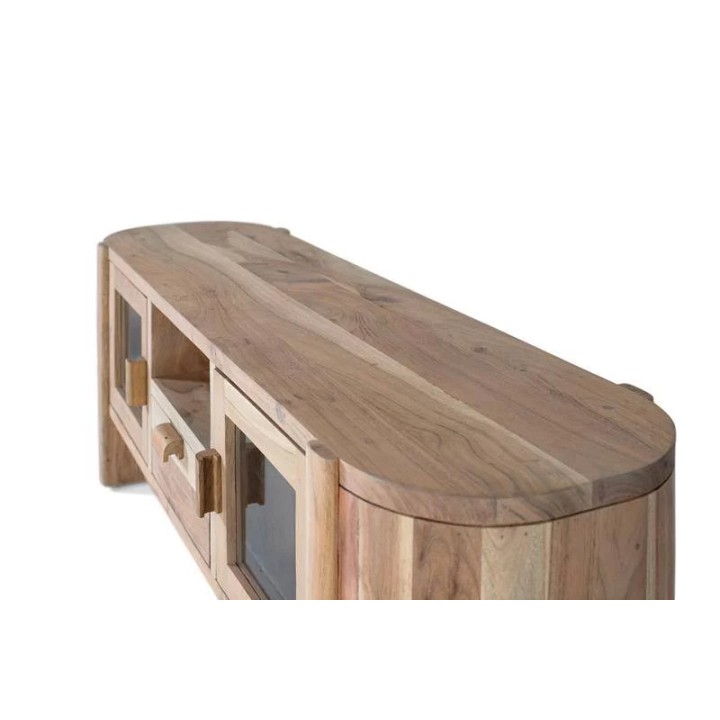 Meuble TV en bois massif contemporain