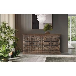 Buffet en bois contemporain minimaliste.